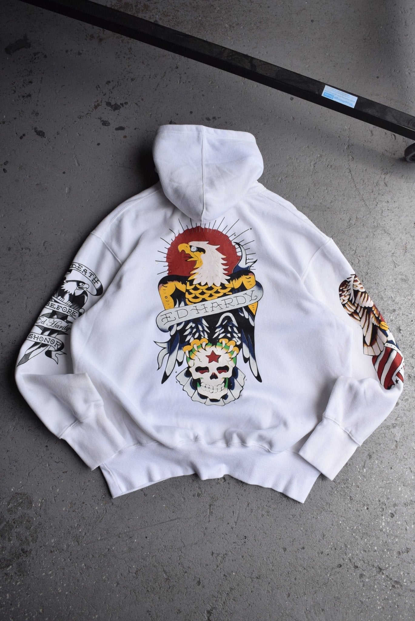 Vintage Ed Hardy Graphic Full - Zip Hoodie (XL/XXL) - Retrospective Store