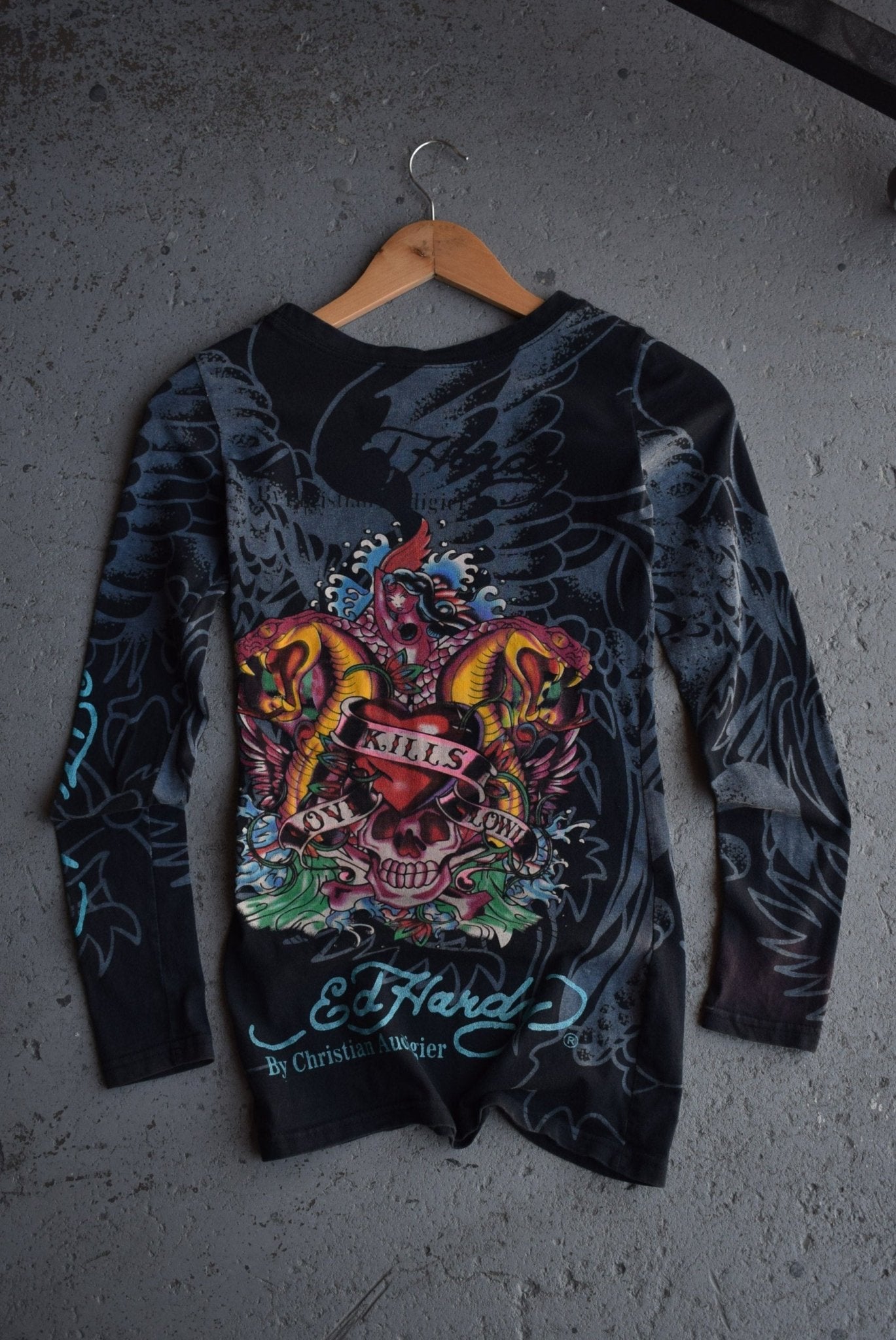 Vintage Ed Hardy Graphic Long Sleeve Tee (Women's S) - Retrospective Store