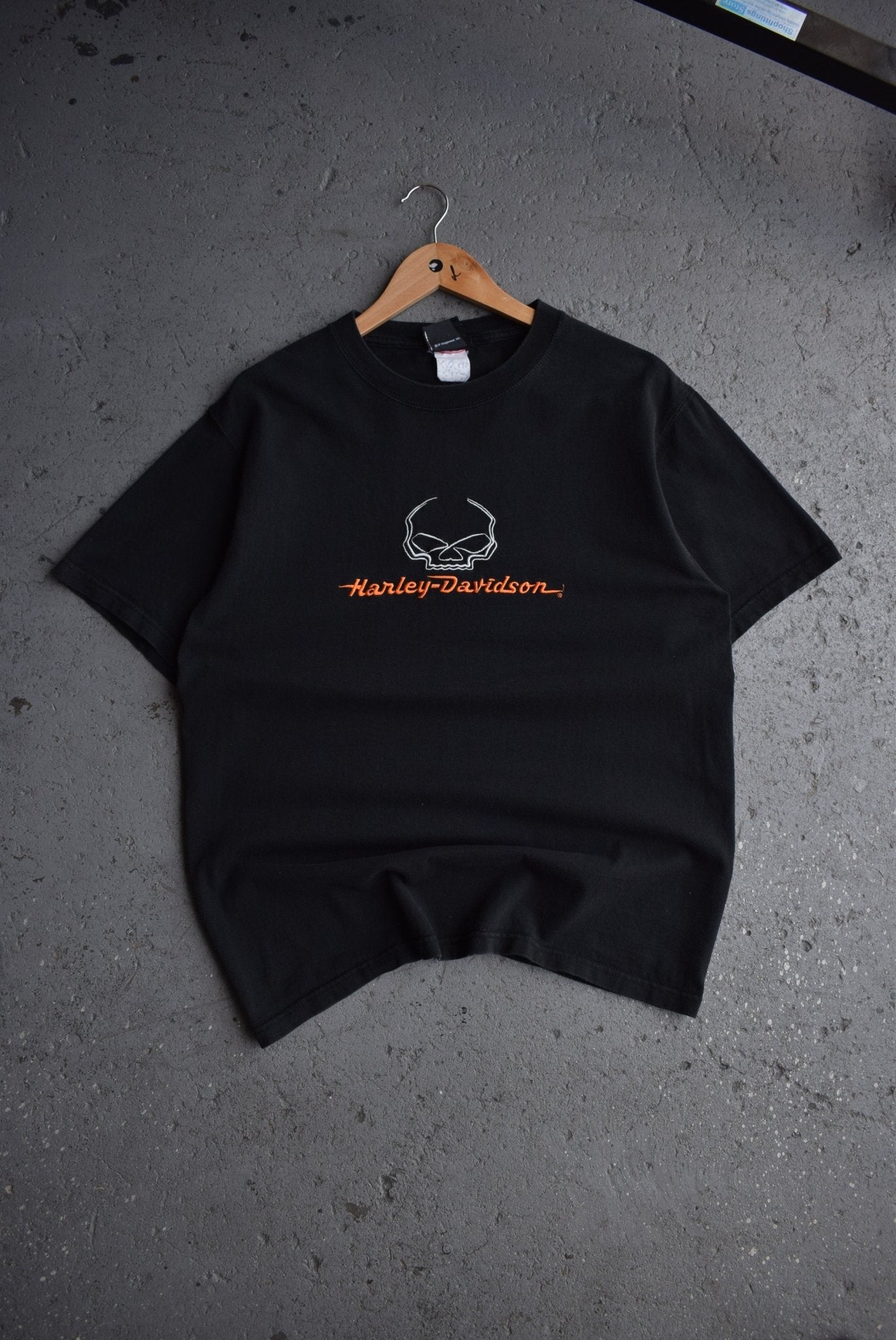 Vintage Harley Davidson Spellout Embroidered Tee (L) - Retrospective Store