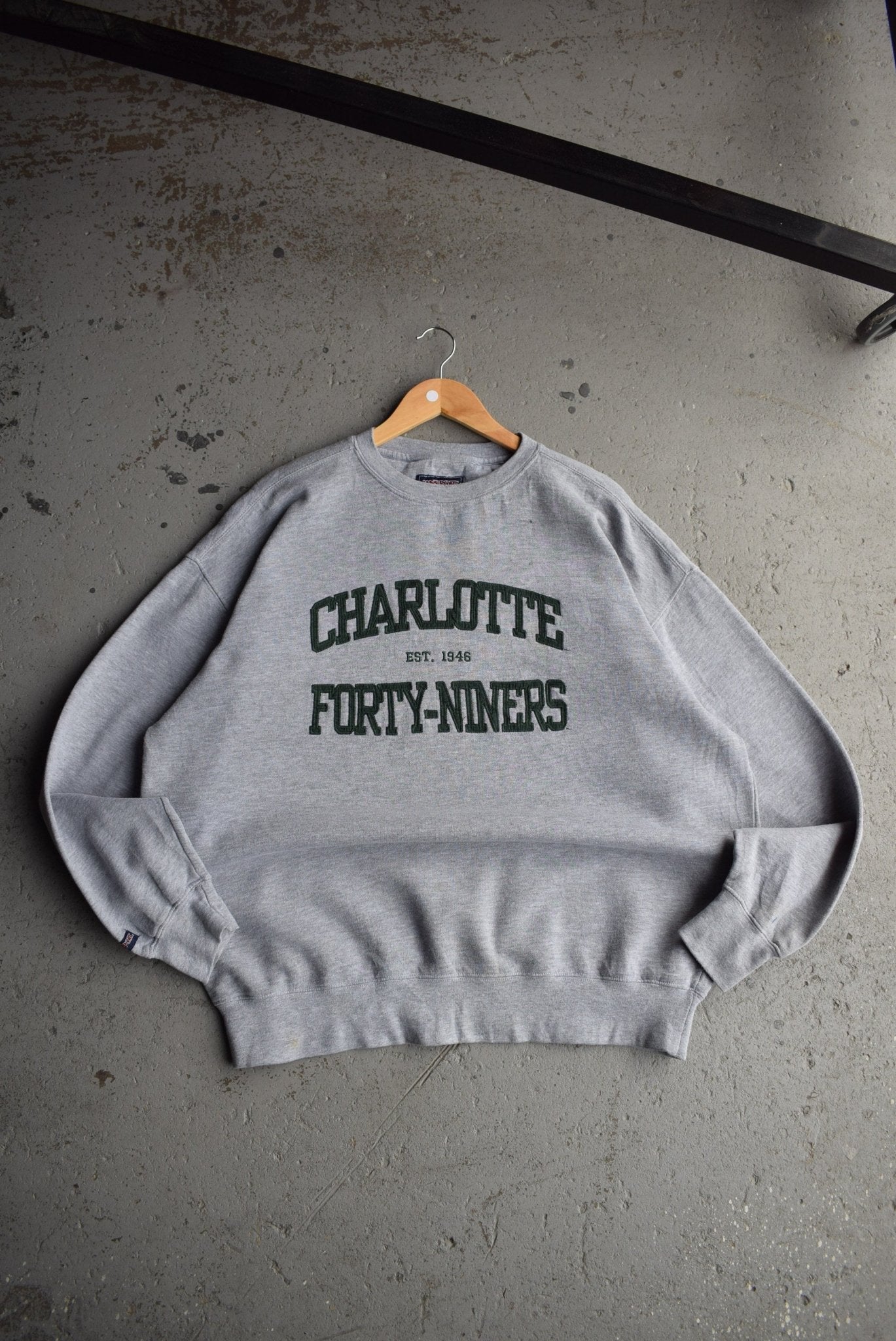 Vintage Jansport University of Charlotte Forty - Niners Embroidered Crewneck (XL) - Retrospective Store
