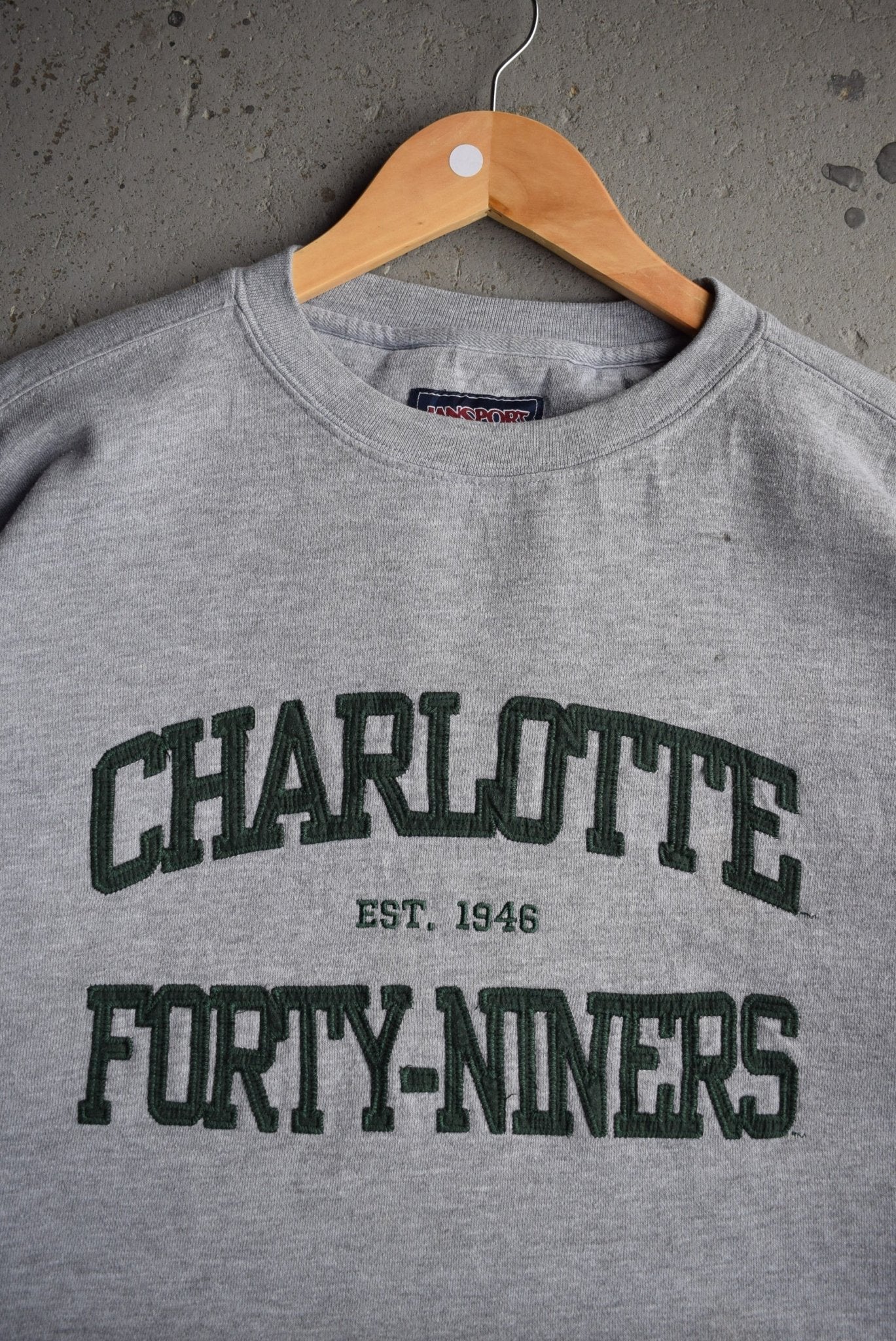Vintage Jansport University of Charlotte Forty - Niners Embroidered Crewneck (XL) - Retrospective Store