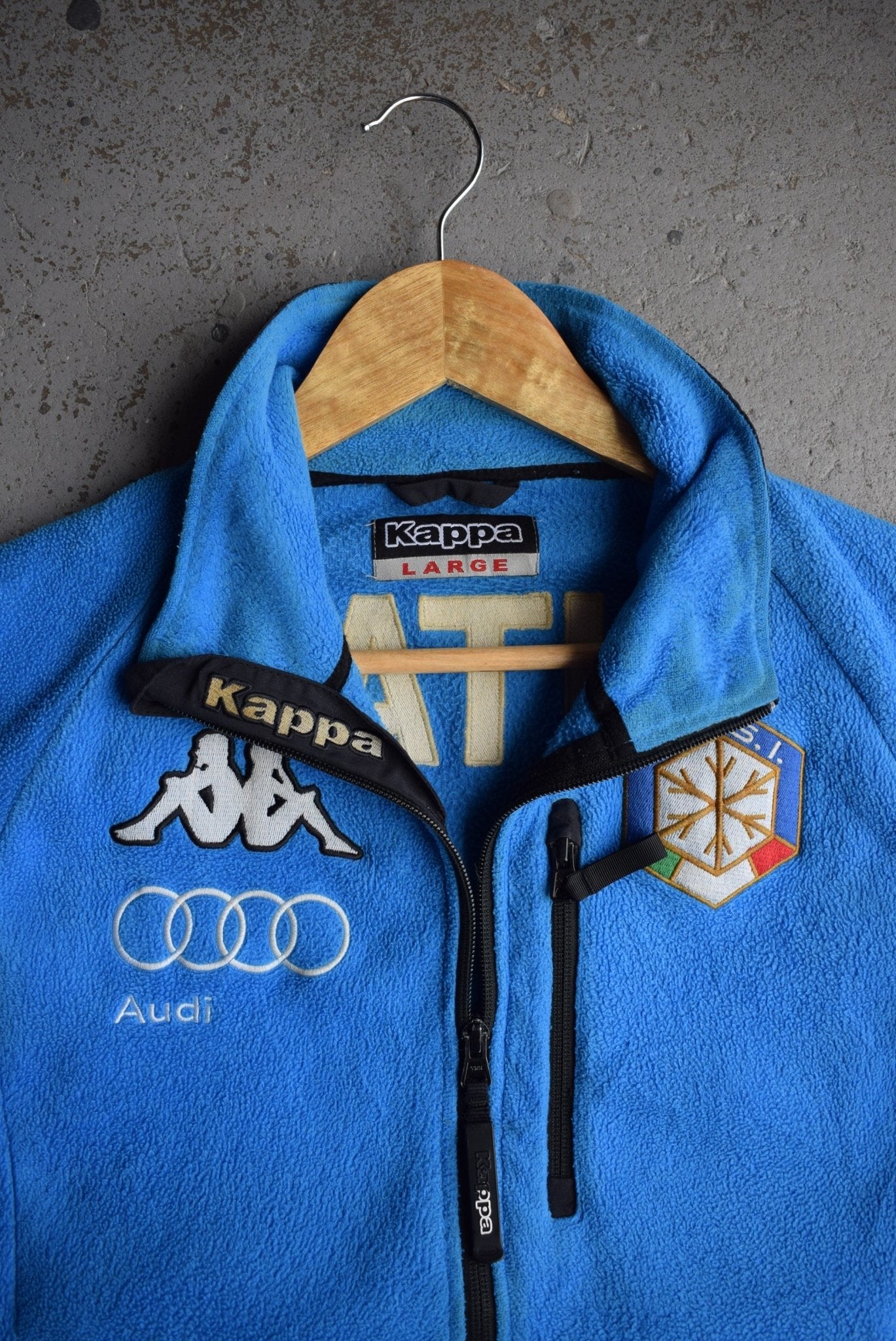 Vintage Kappa x Italy Olympic Ski Team Embroidered Fleece Jacket (M) - Retrospective Store
