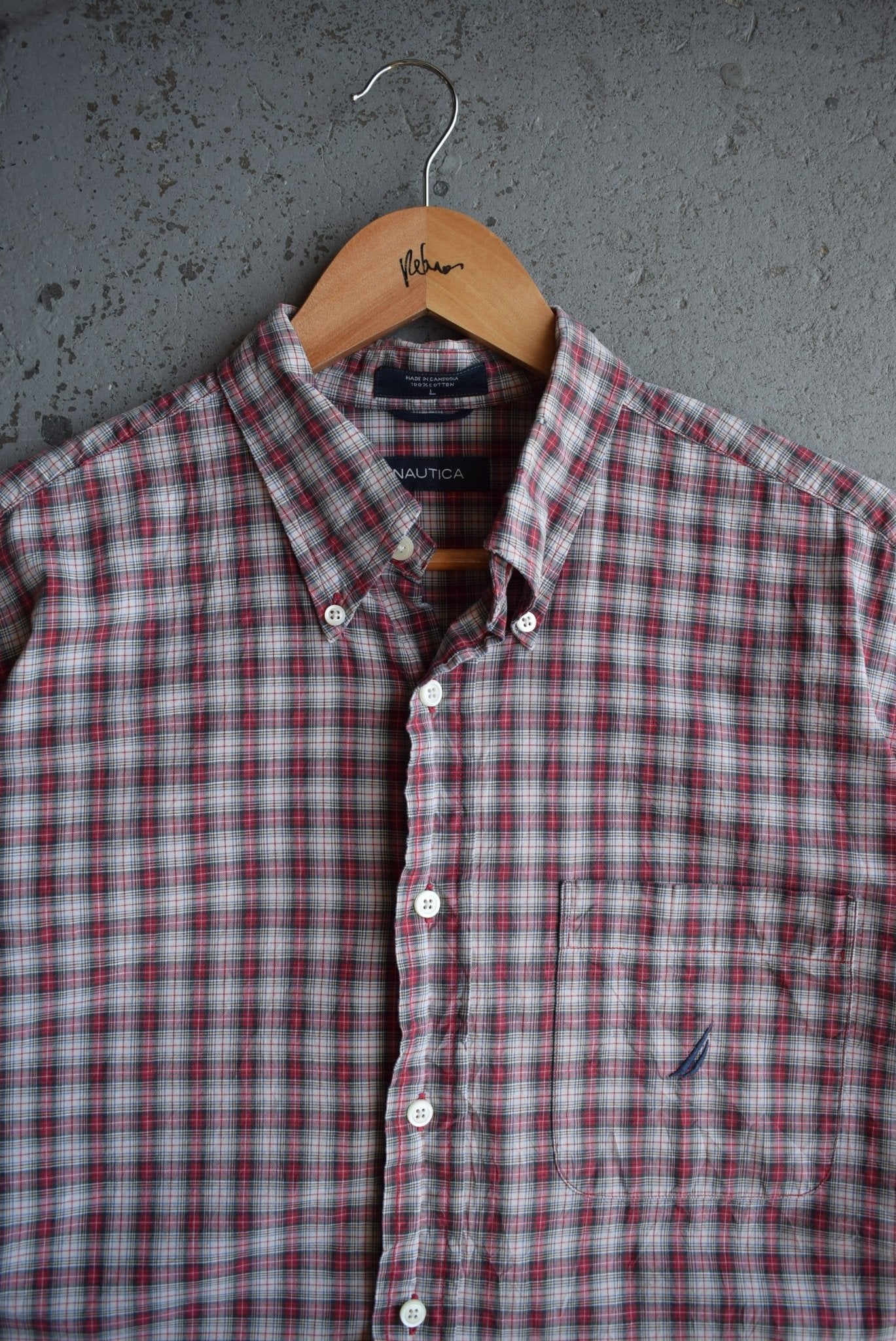 Vintage Nautica Cropped Button Up (L) - Retrospective Store