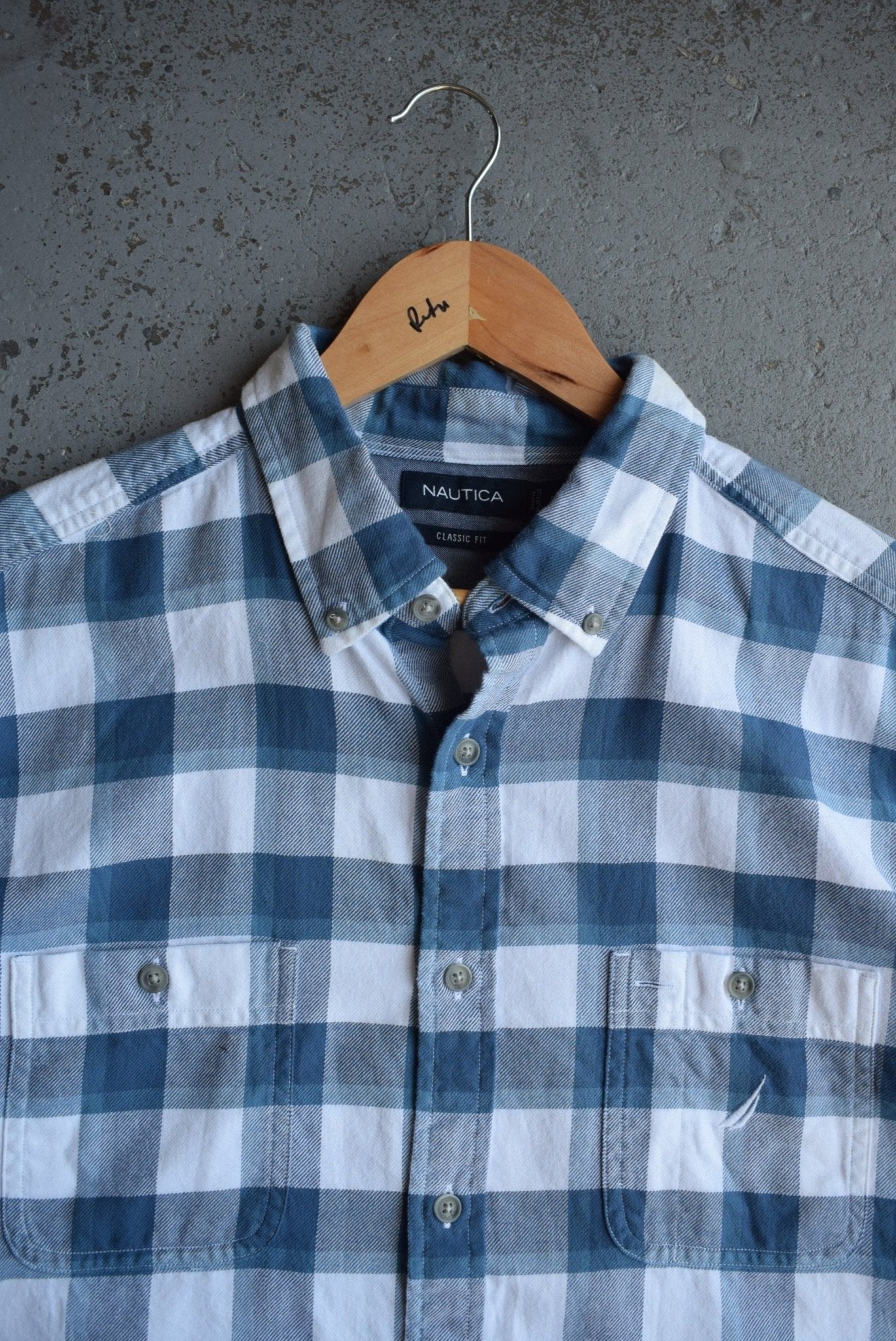 Vintage Nautica Cropped Button Up (M) - Retrospective Store