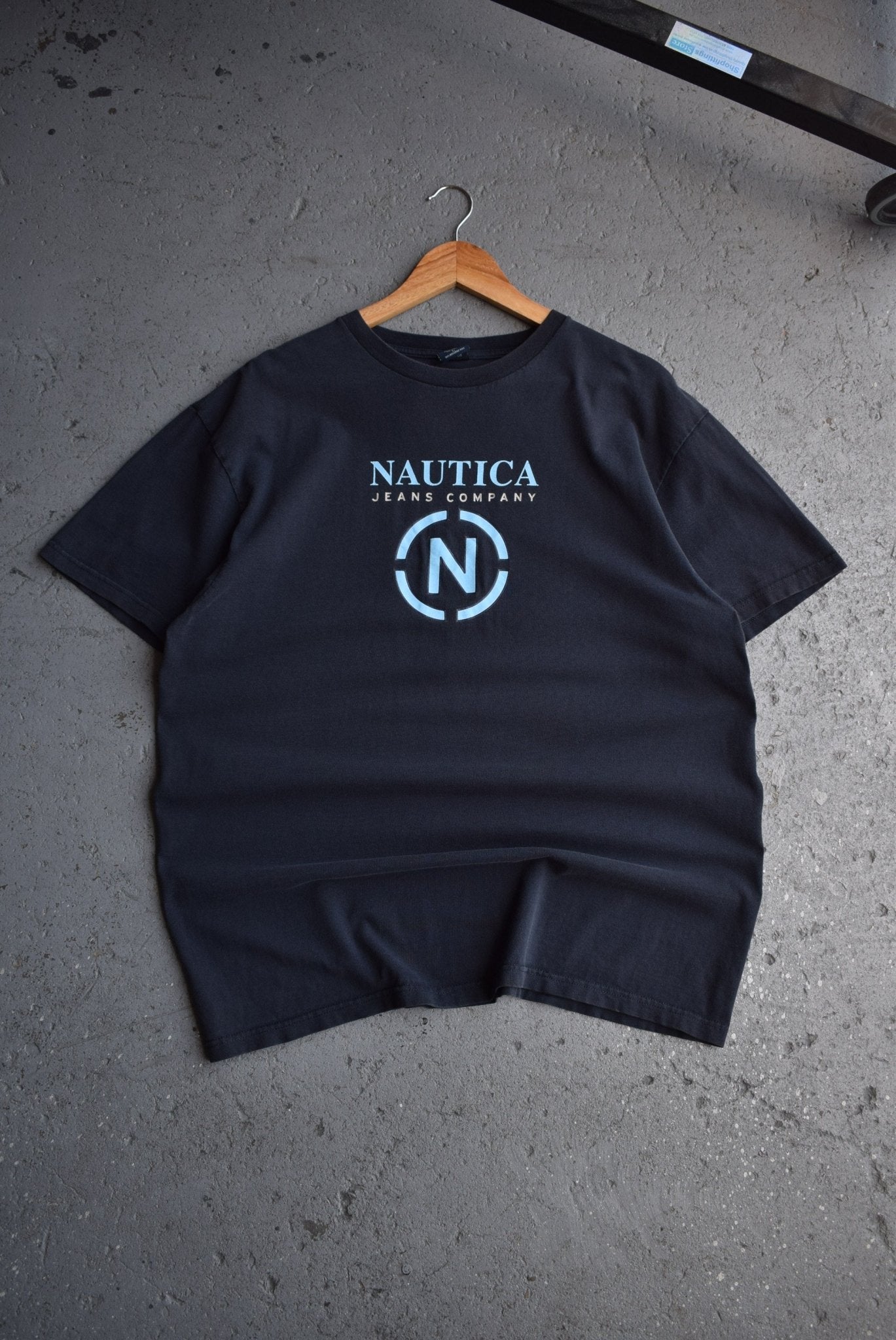 Vintage Nautica Jeans Company Spellout Tee (L) - Retrospective Store