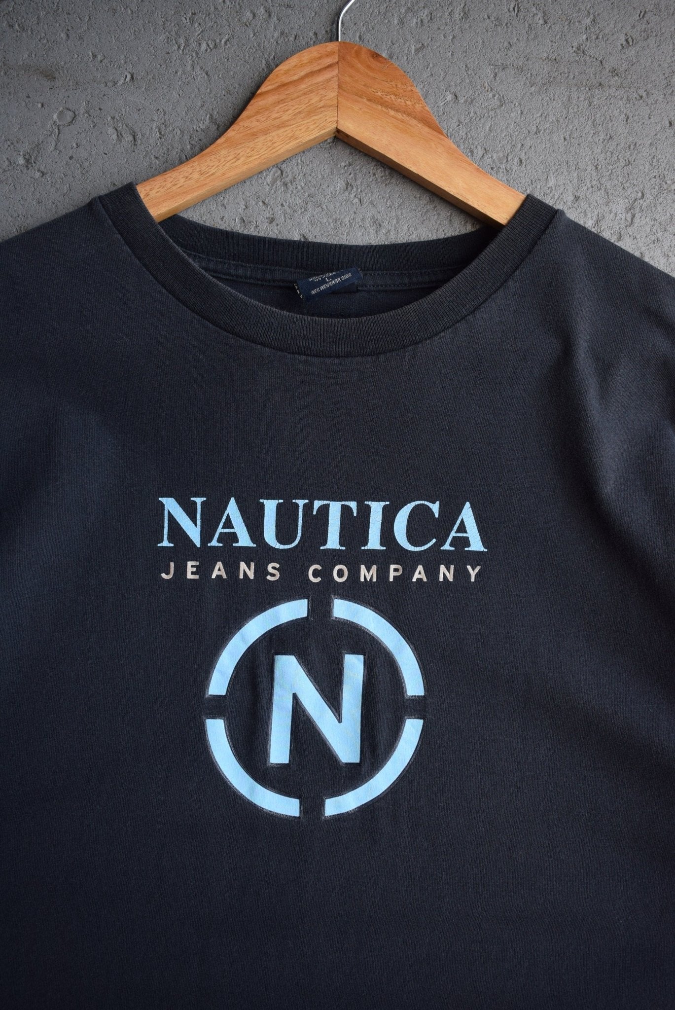 Vintage Nautica Jeans Company Spellout Tee (L) - Retrospective Store