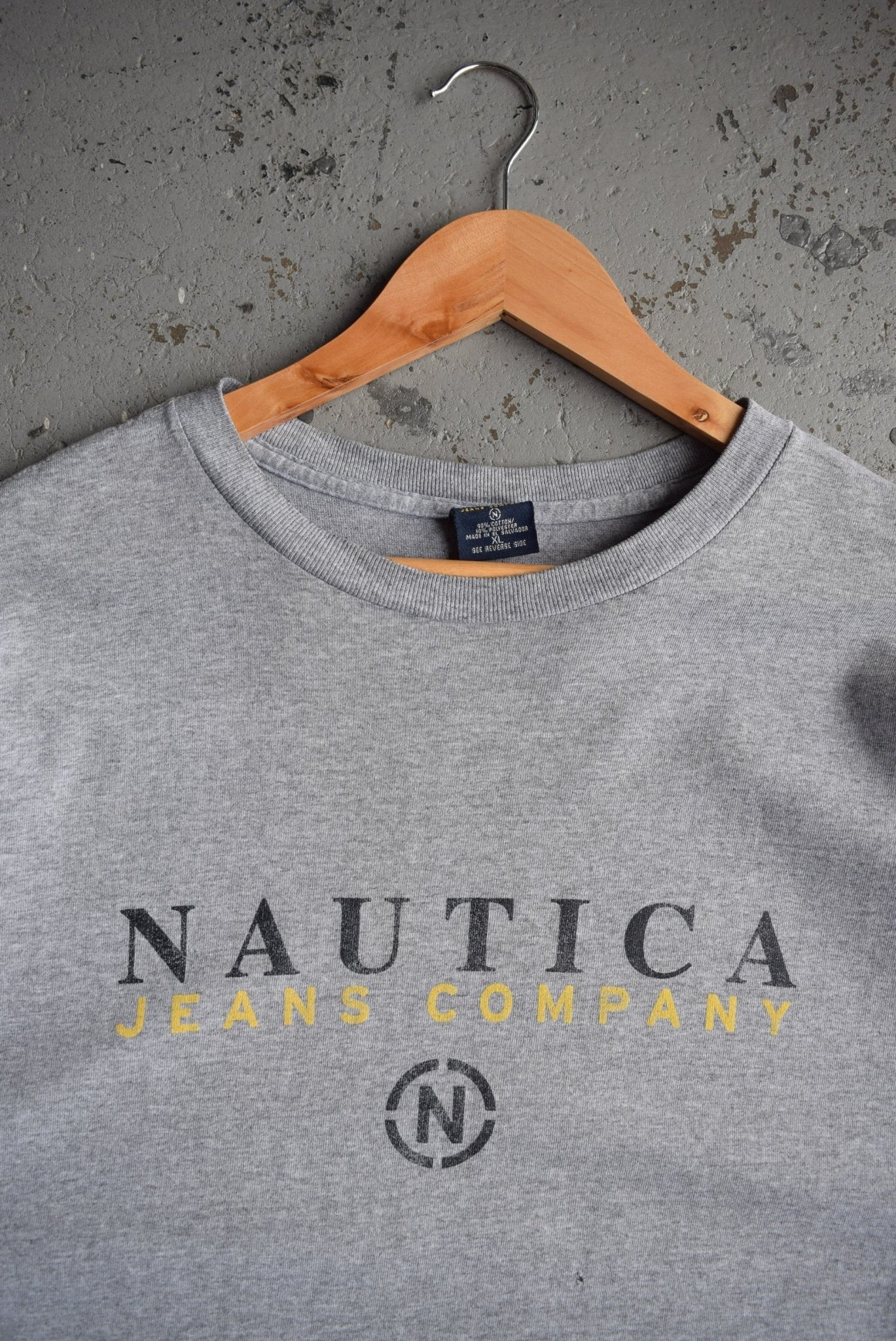 Vintage Nautica Jeans Spellout Tee (XL) - Retrospective Store