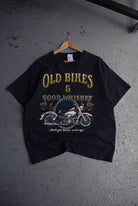 Vintage Old Bikes & Good Whiskey Tee (L) - Retrospective Store