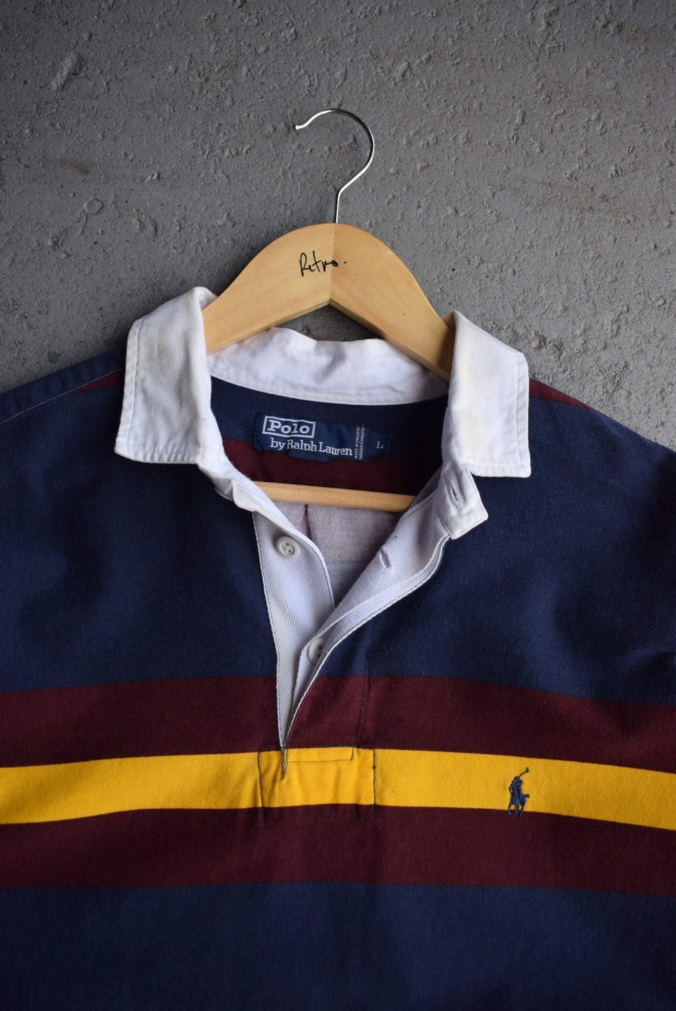 Vintage Polo Ralph Lauren Classic Logo Embroidered Rugby Polo (XL/XXL) - Retrospective Store