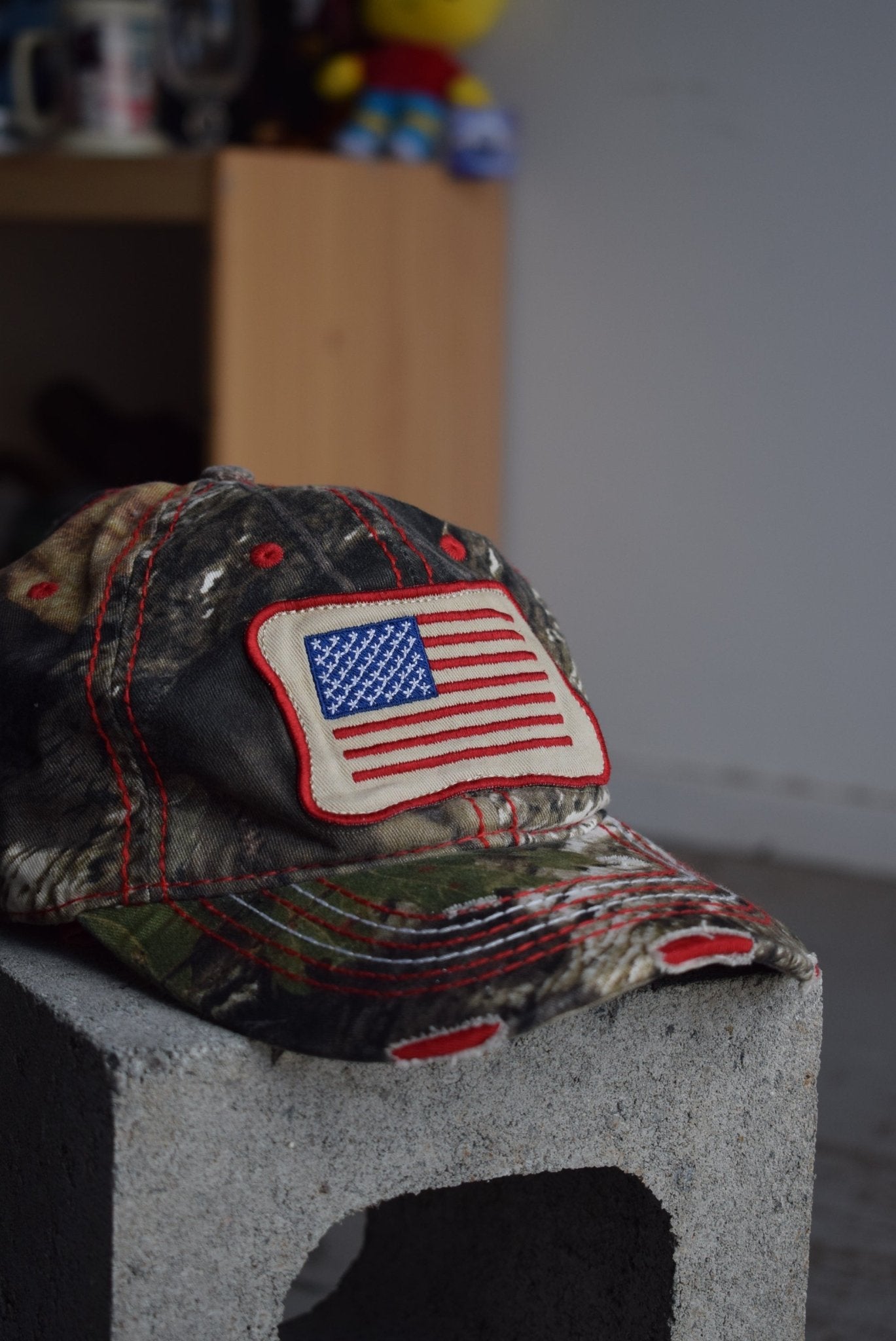 Vintage Real Tree Camo Flag Hat - Retrospective Store