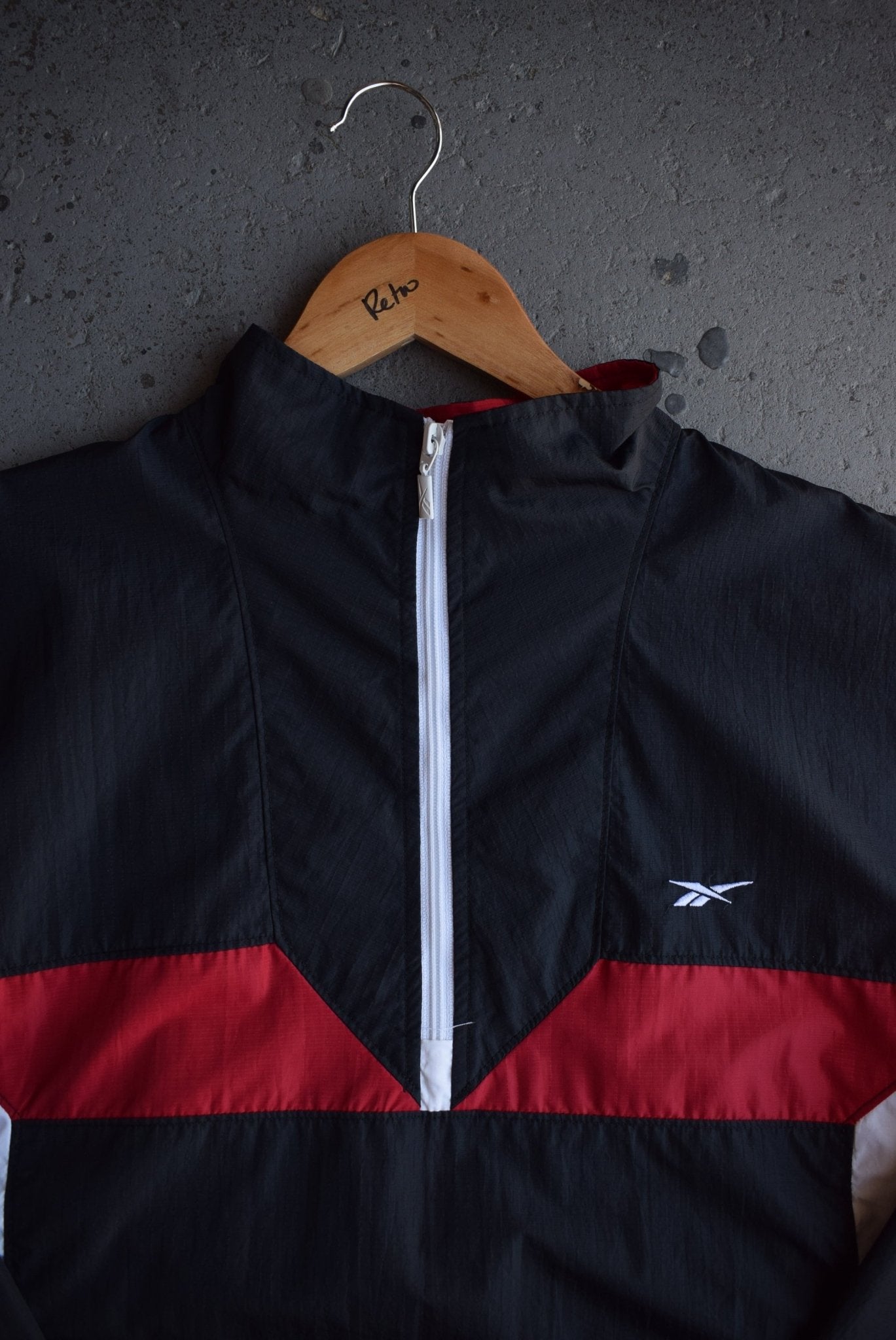 Vintage Reebok Classic Logo Embroidered Quarter Zip Jacket (M) - Retrospective Store