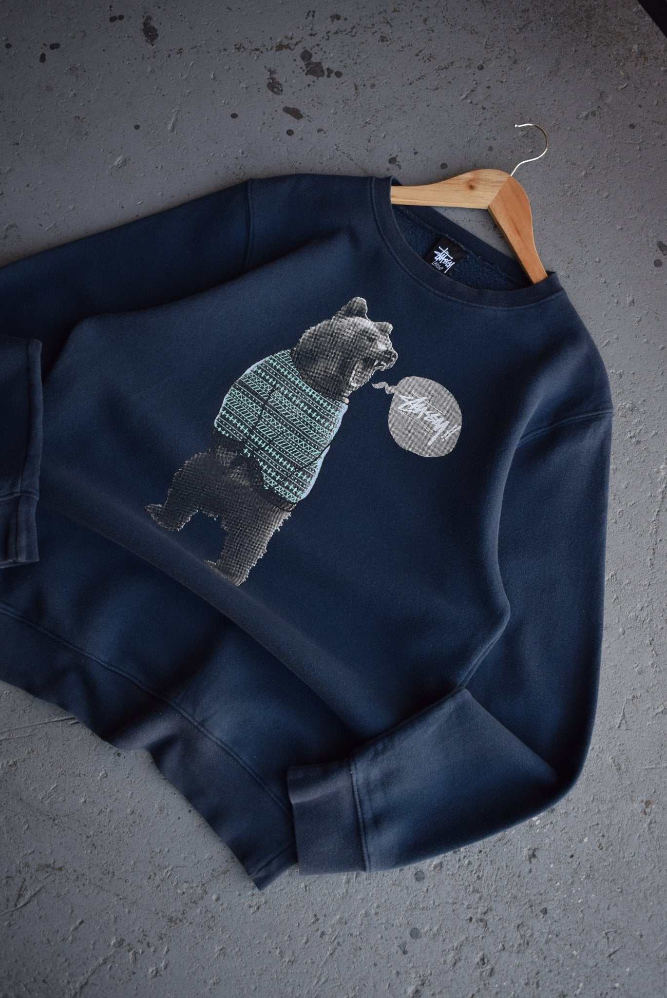 Vintage Stussy Bear Crewneck (L) - Retrospective Store