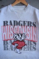 Vintage University of Wisconsin Badgers Embroidered Crewneck (XL) - Retrospective Store