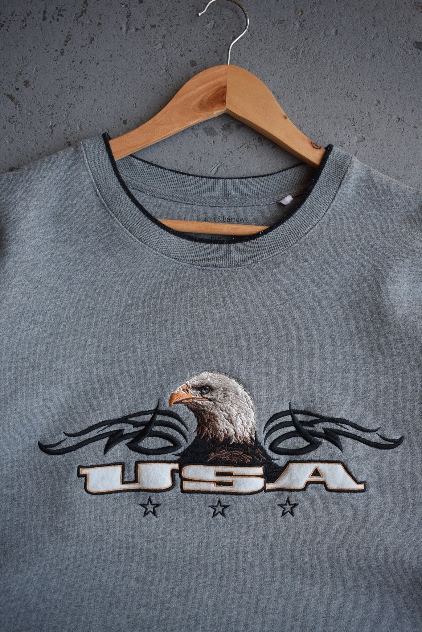 Vintage USA Eagle Embroidered Crewneck (XXL) - Retrospective Store