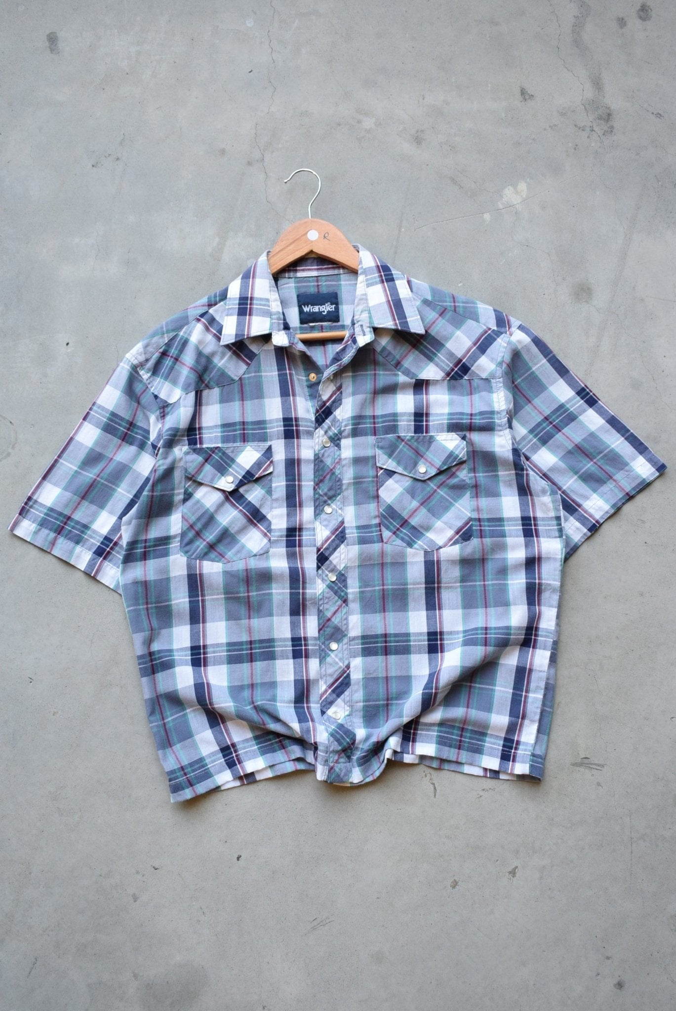 Wrangler Blue Cropped Button Up — 2000s (M) - Retrospective Store