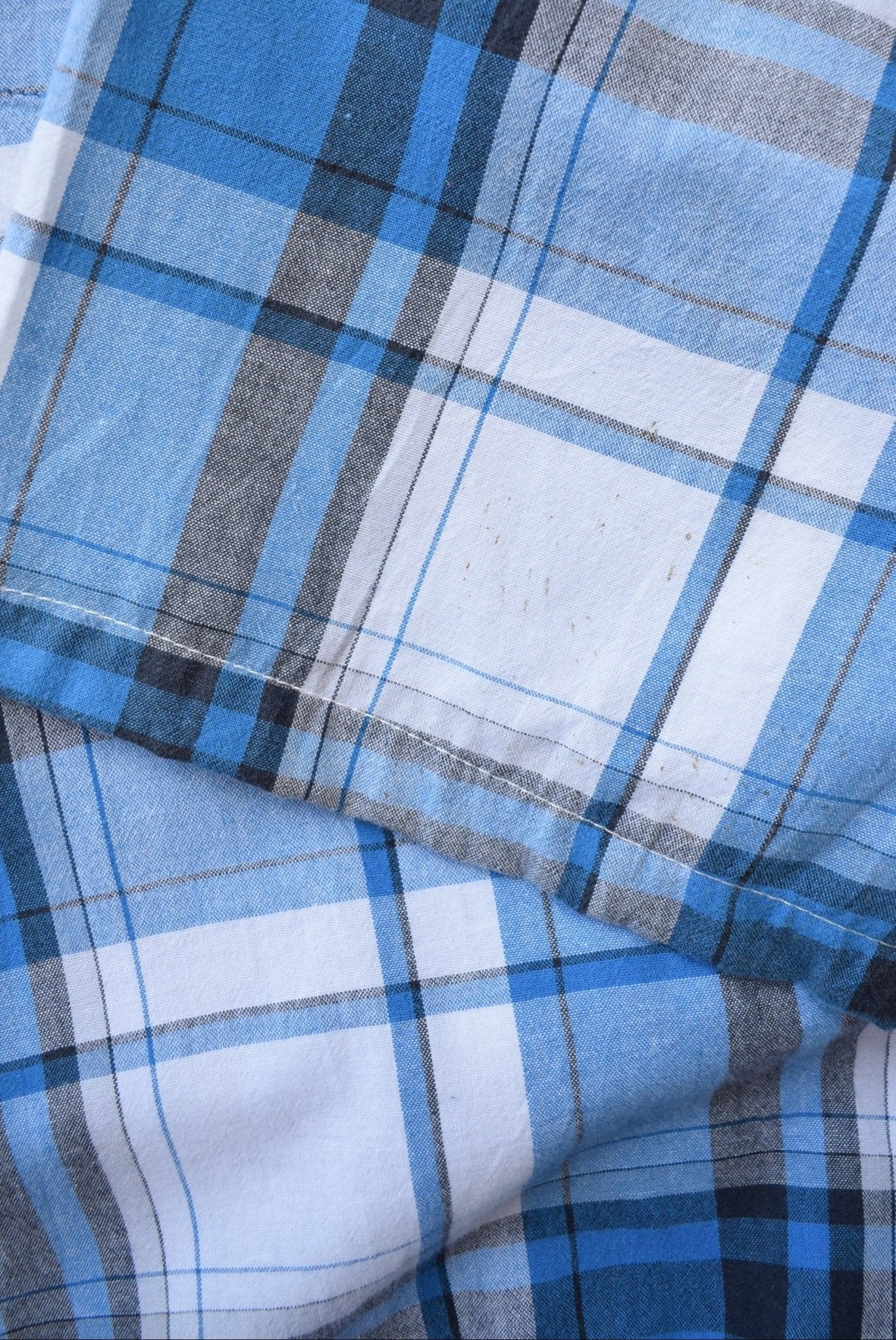 Wrangler Blue & White Cropped Button Up — 2000s (XXL) - Retrospective Store