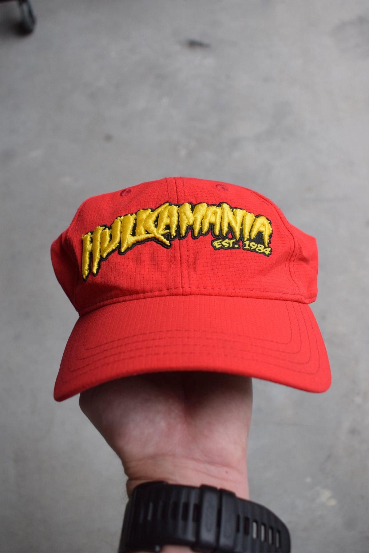 WWF Hulkamania Red Embroidered Hat — 2000s - Retrospective Store