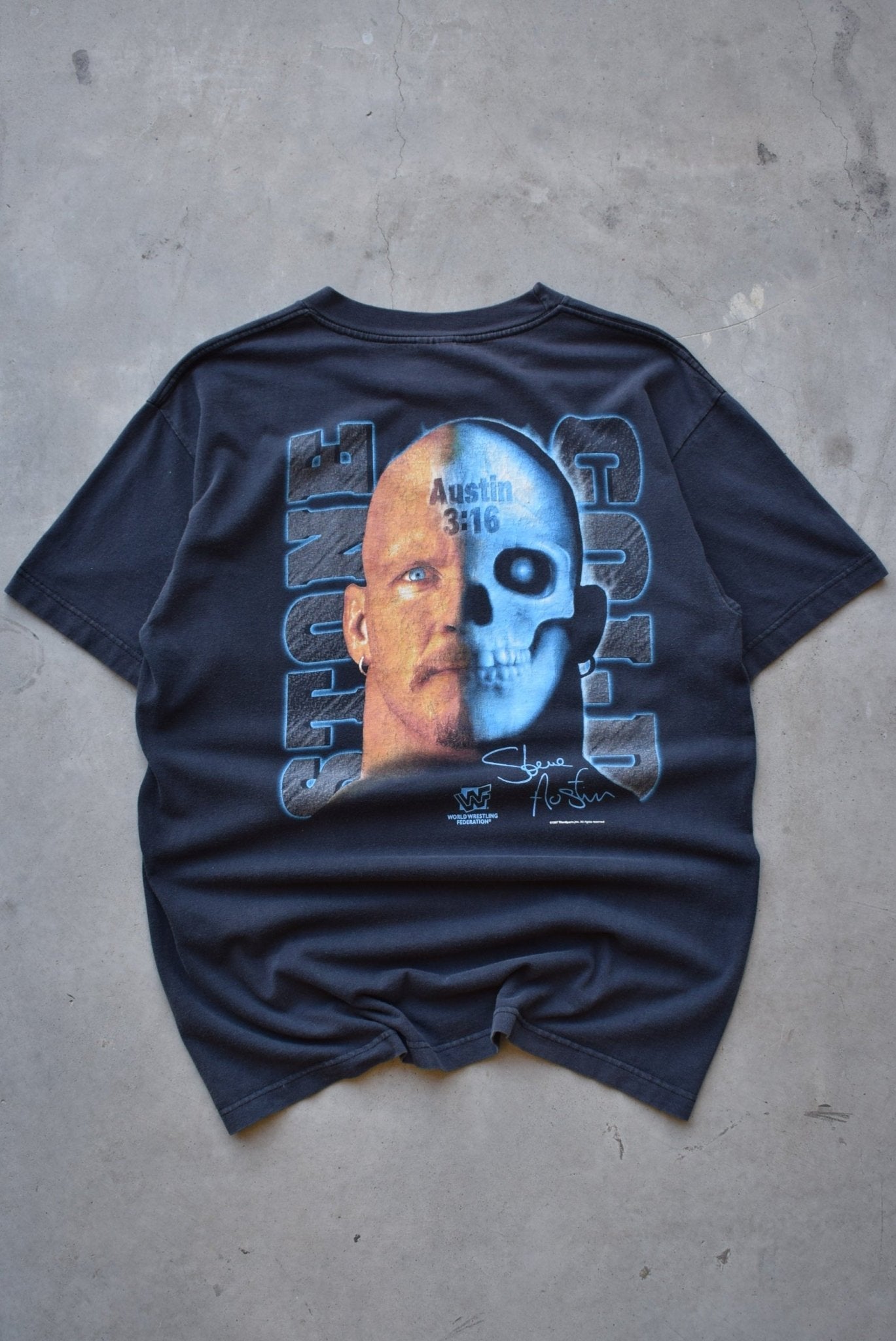 WWF Stone Cold Steve Austin 3:16 Black Graphic Tee — 1997 (L) - Retrospective Store