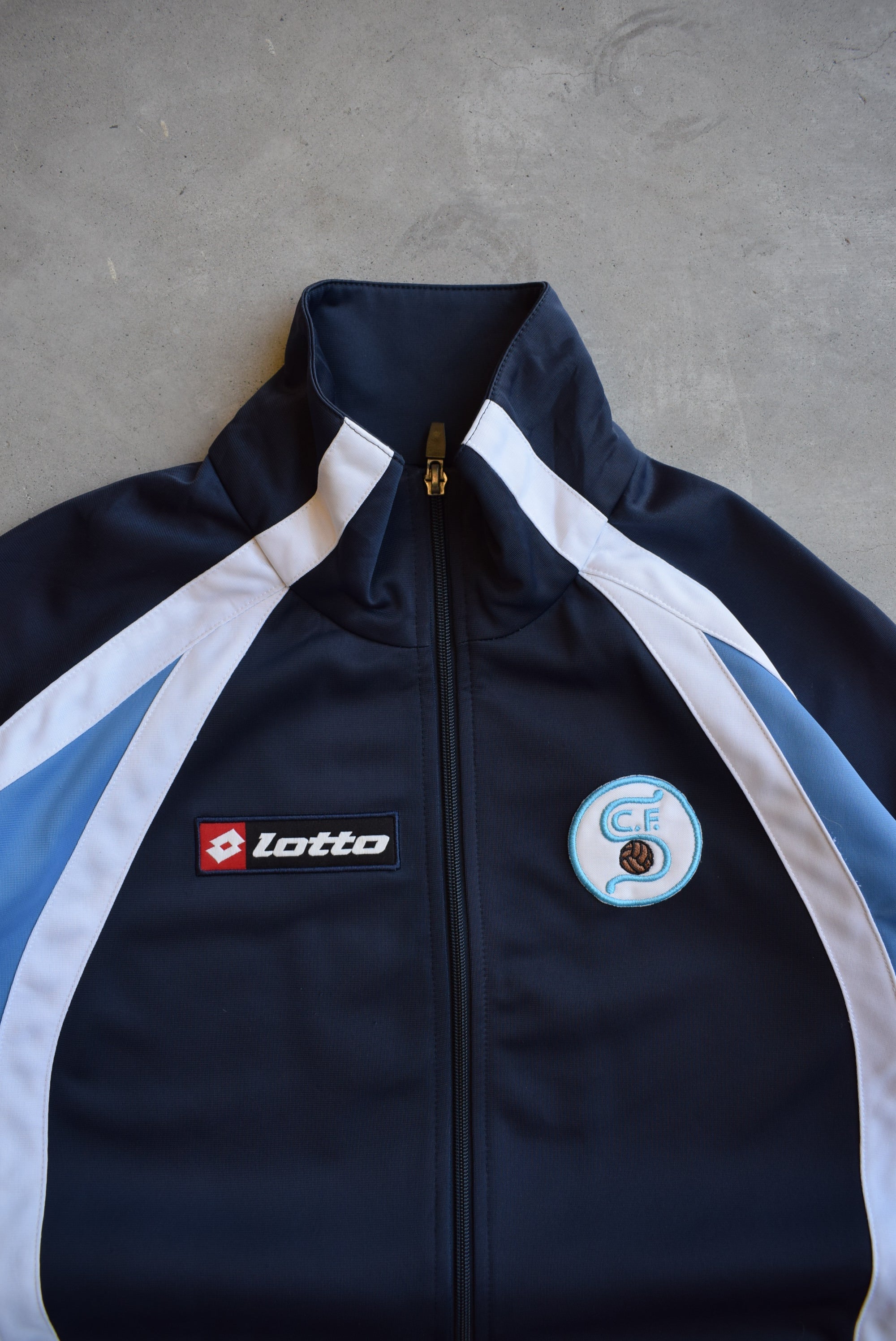 Lotto Football Navy Embroidered Jacket — 2000s (M) – Retrospective