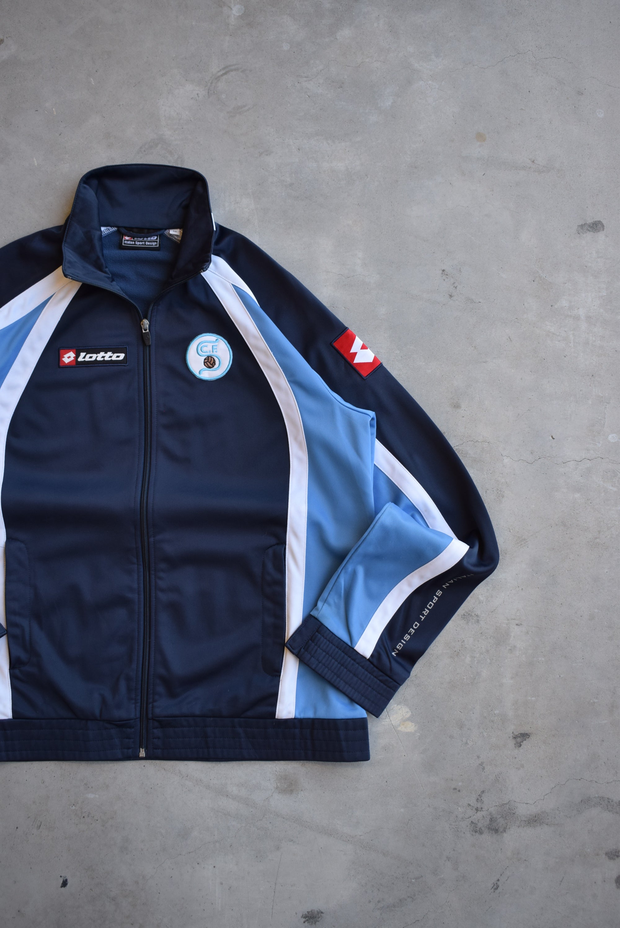 Lotto Football Navy Embroidered Jacket — 2000s (M) – Retrospective