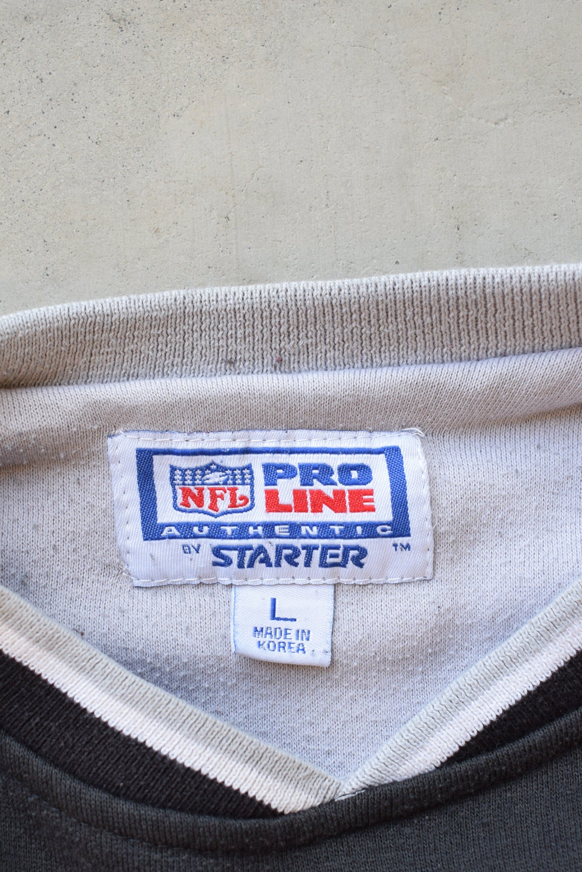 Starter x NFL Oakland Raiders Black Embroidered Crewneck — 1990s