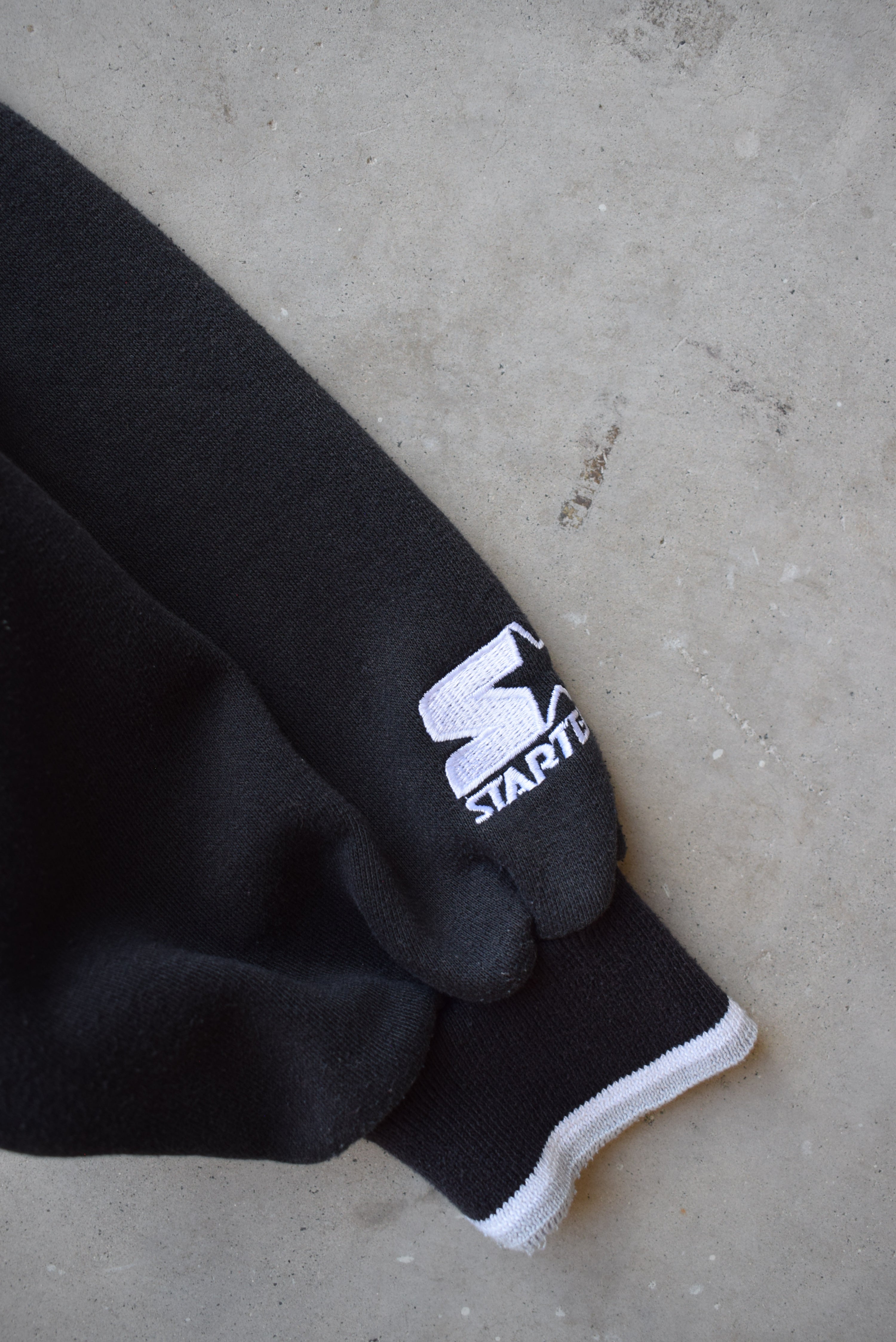 Starter x NFL Oakland Raiders Black Embroidered Crewneck — 1990s