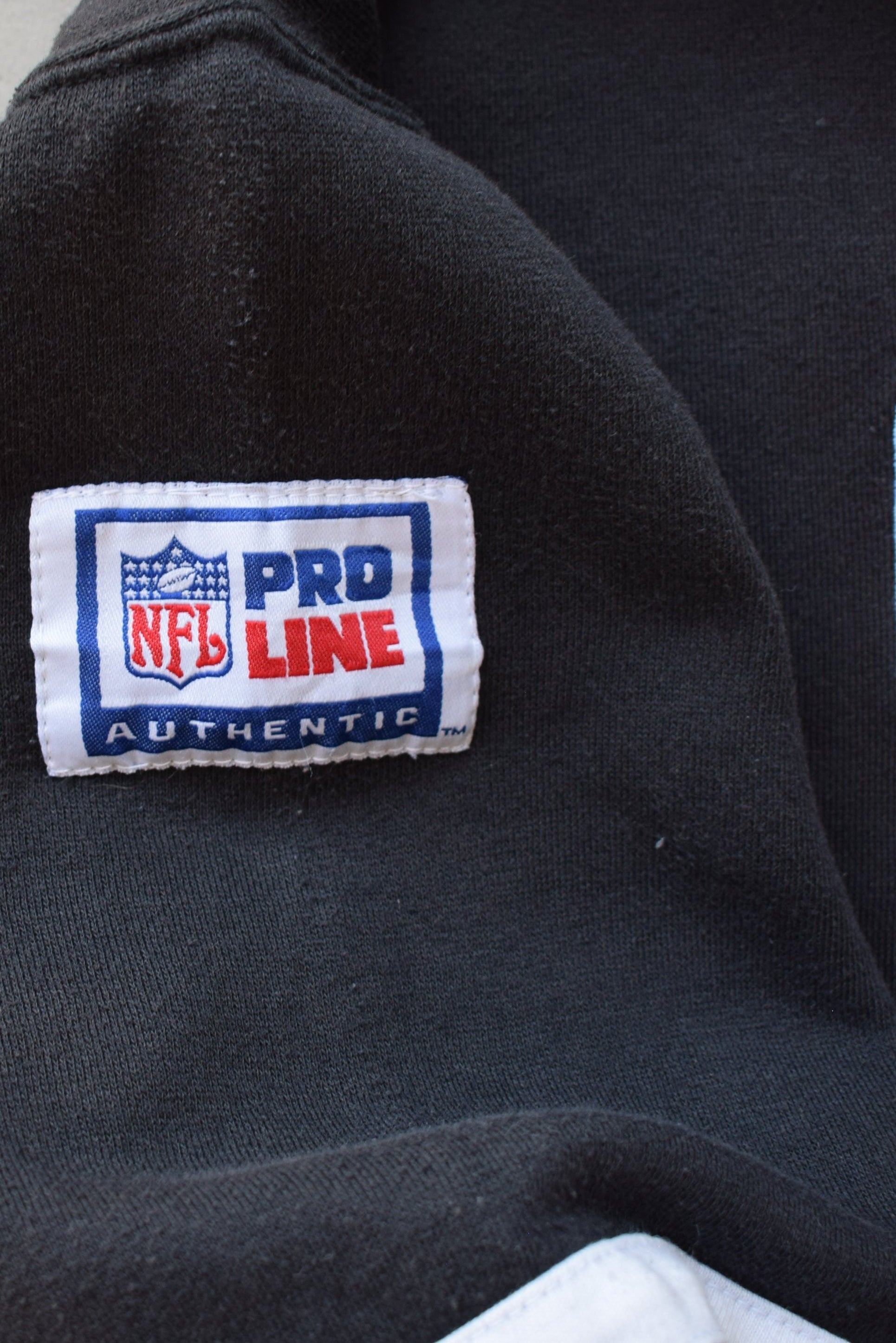 Starter x NFL Oakland Raiders Black Embroidered Crewneck — 1990s