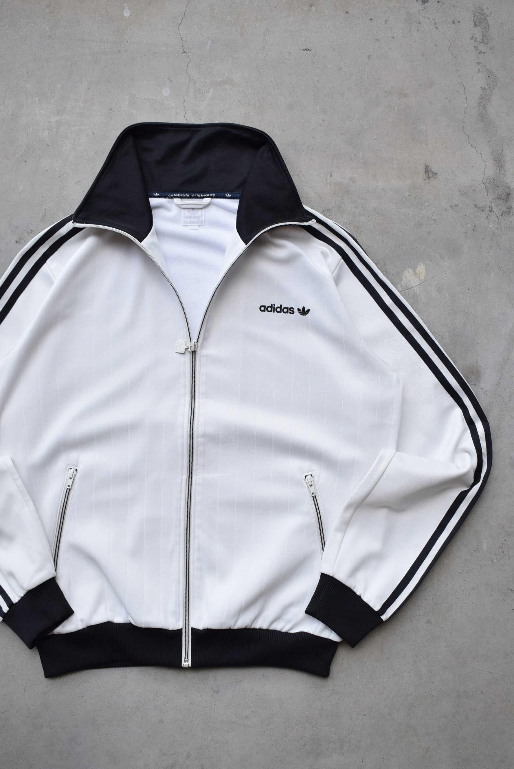 Adidas White Embroidered Spellout Jacket — 2000s (M/L