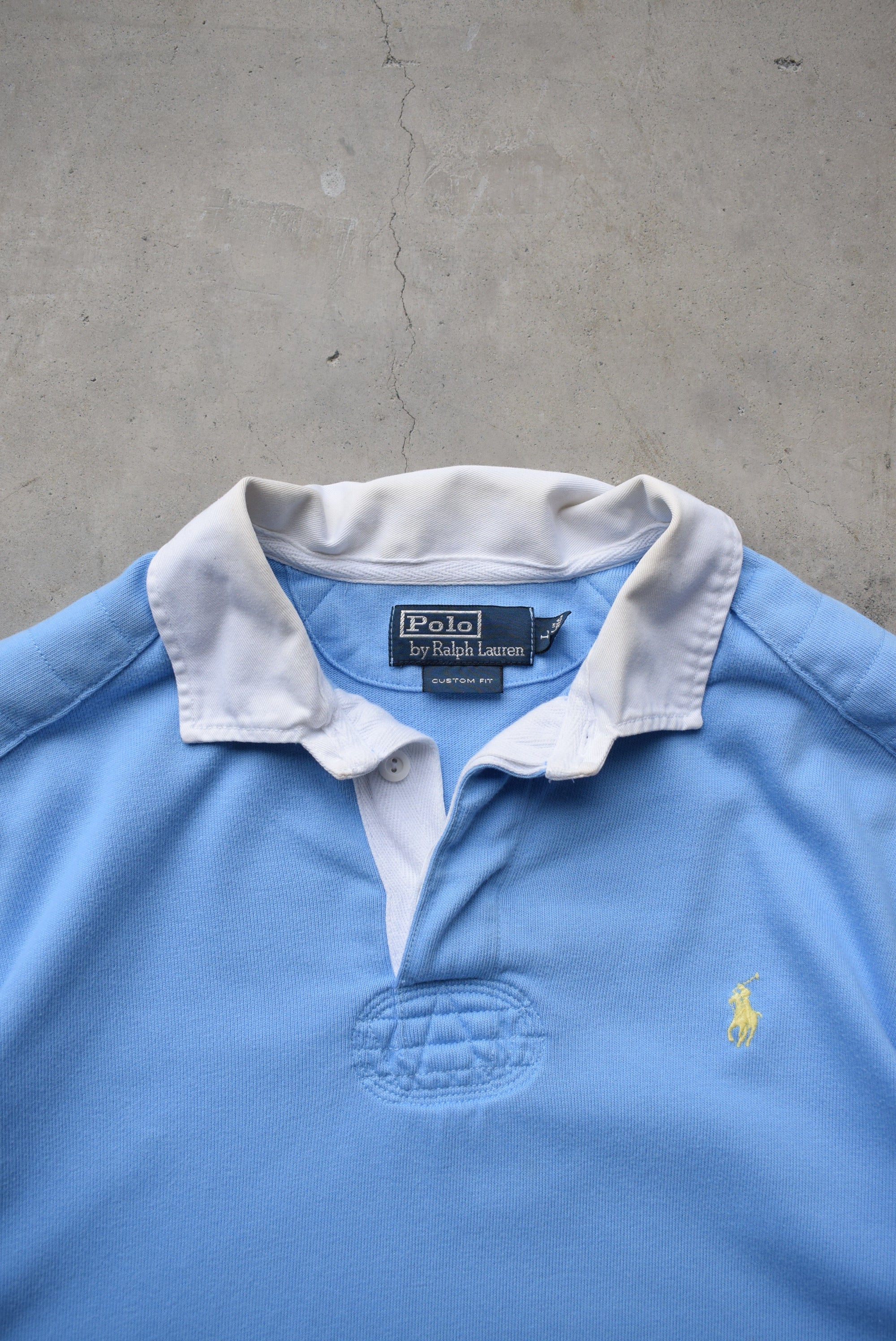 Polo Ralph Lauren Baby Blue Embroidered Rugby Polo — 1990s (L