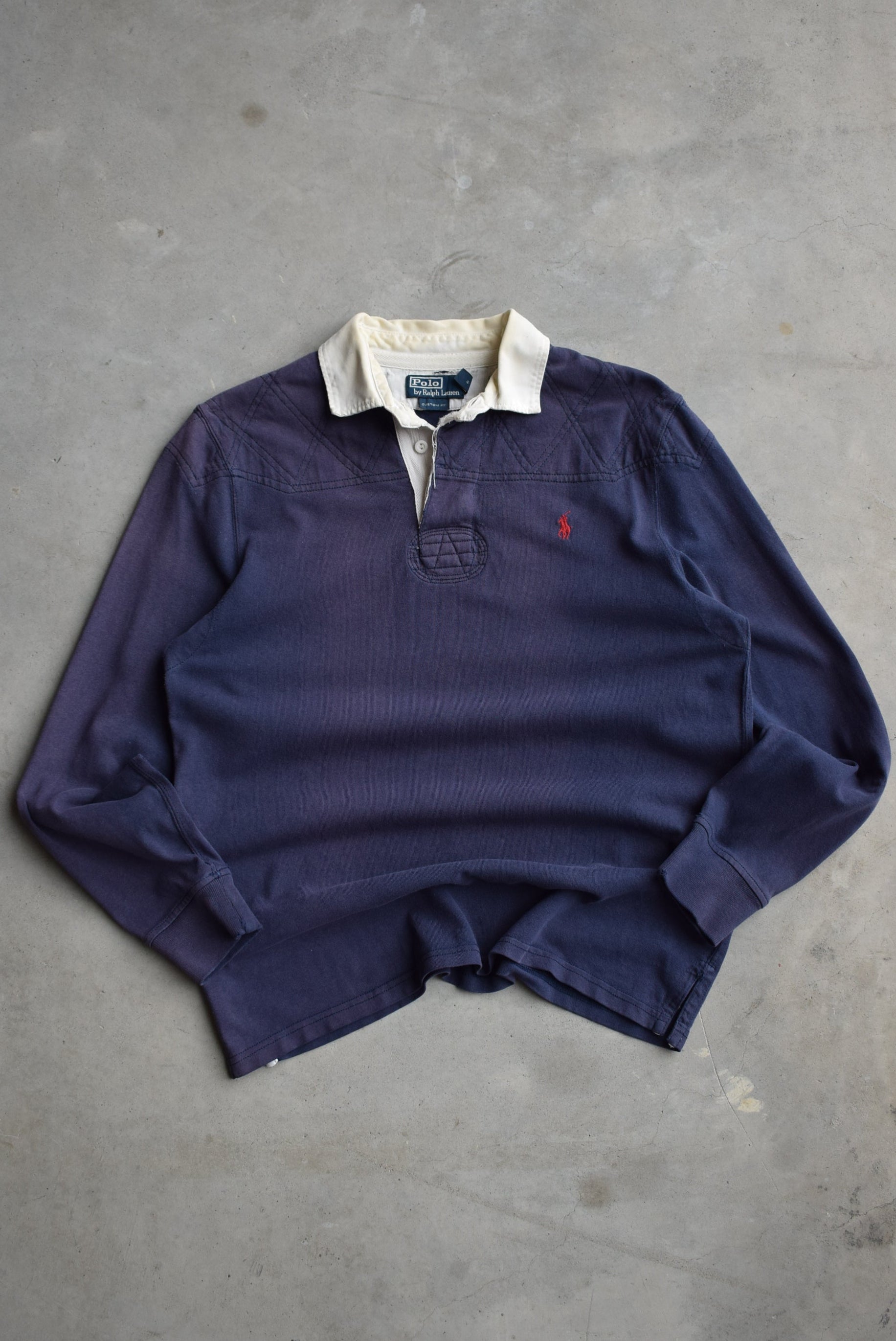 Polo Ralph Lauren Navy Embroidered Rugby Polo — 1990s (L
