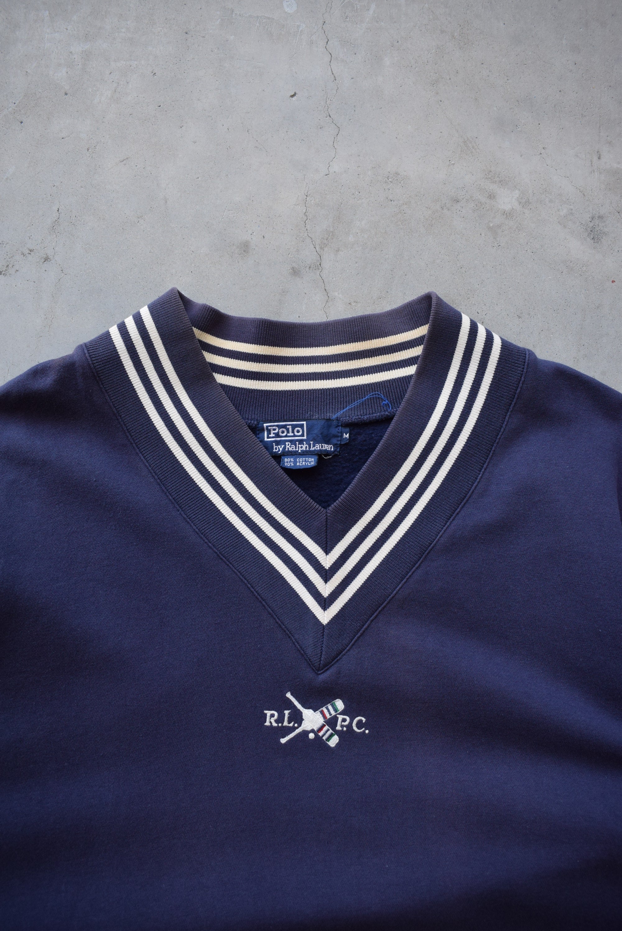 Polo Ralph Lauren Navy Embroidered Sweater — 1990s (L