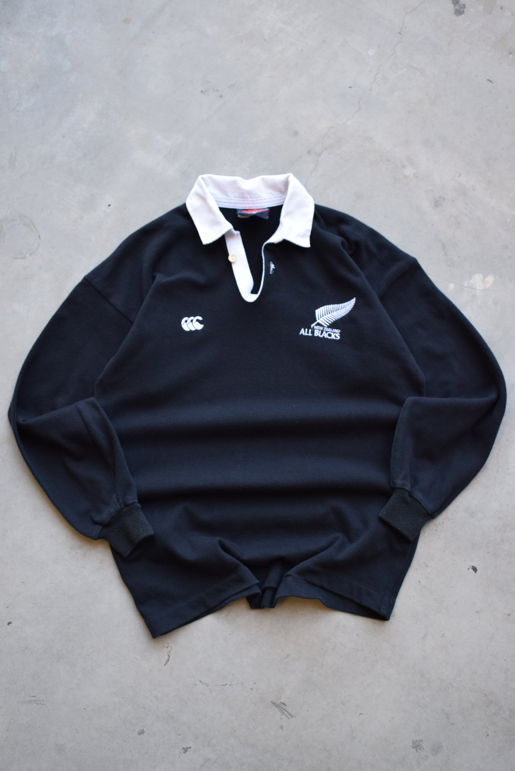 Canterbury x New Zealand All Blacks Black Embroidered Rugby Polo