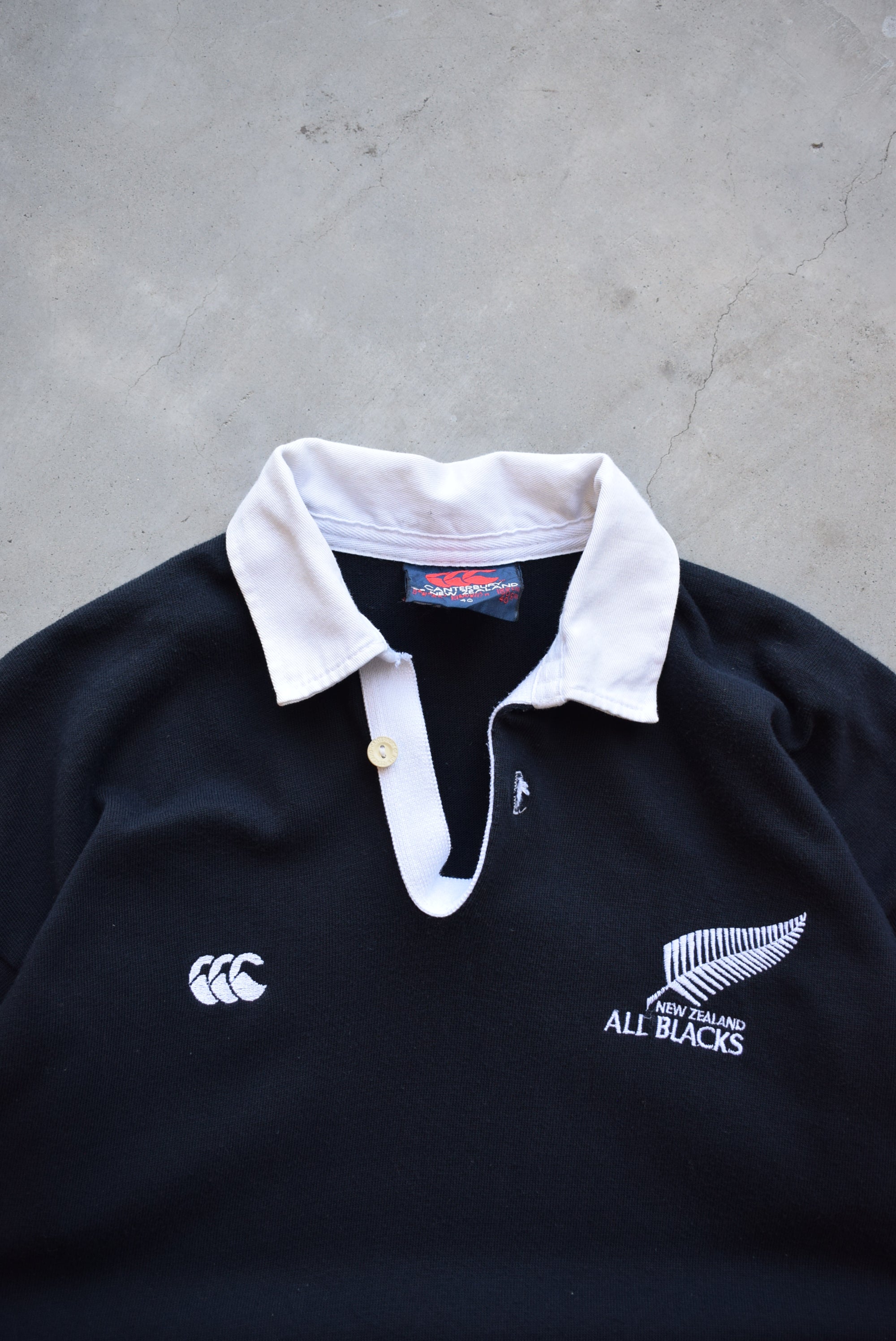 Canterbury x New Zealand All Blacks Black Embroidered Rugby Polo