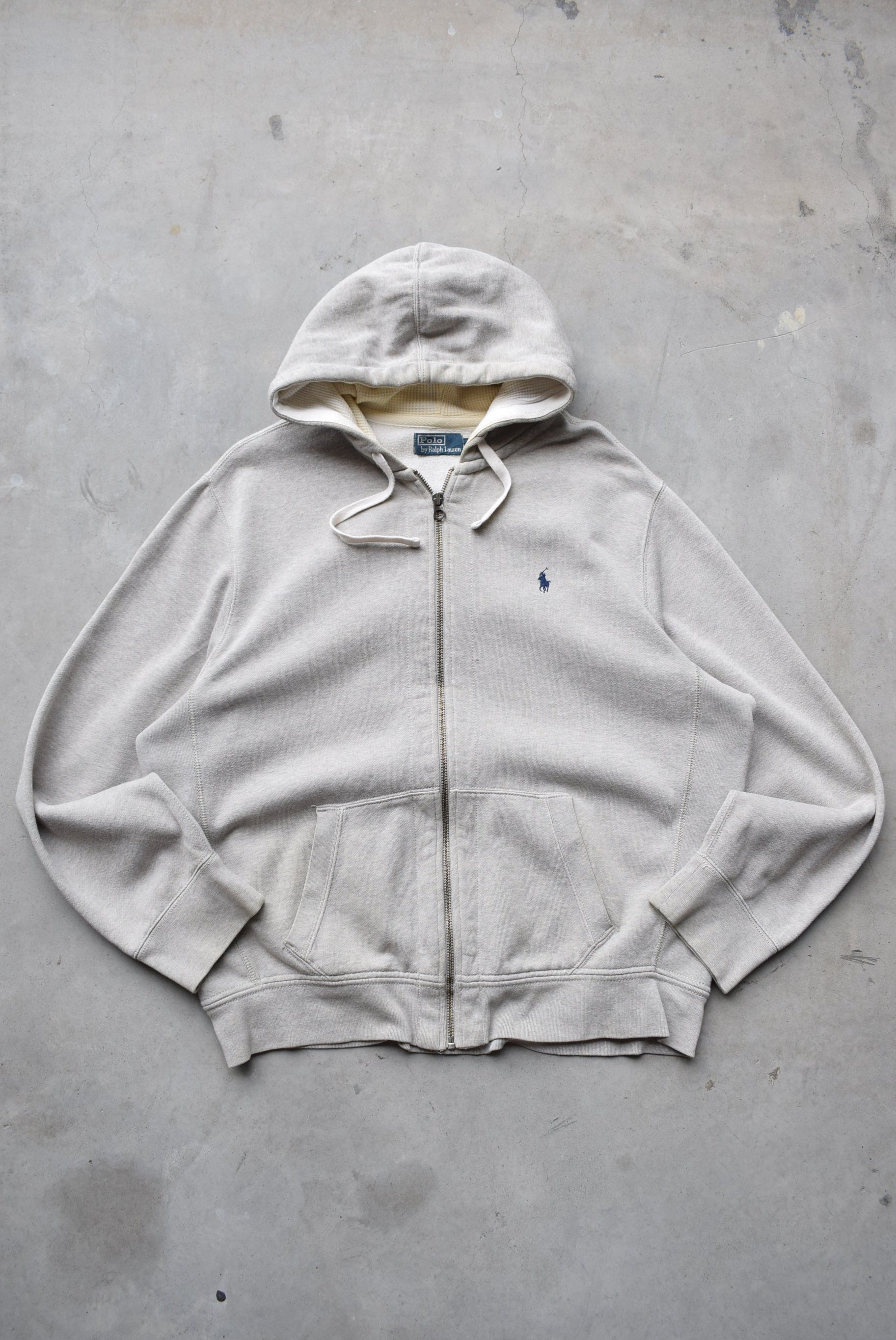 Polo Ralph Lauren Grey Full-Zip Hoodie — 1990s (XXL