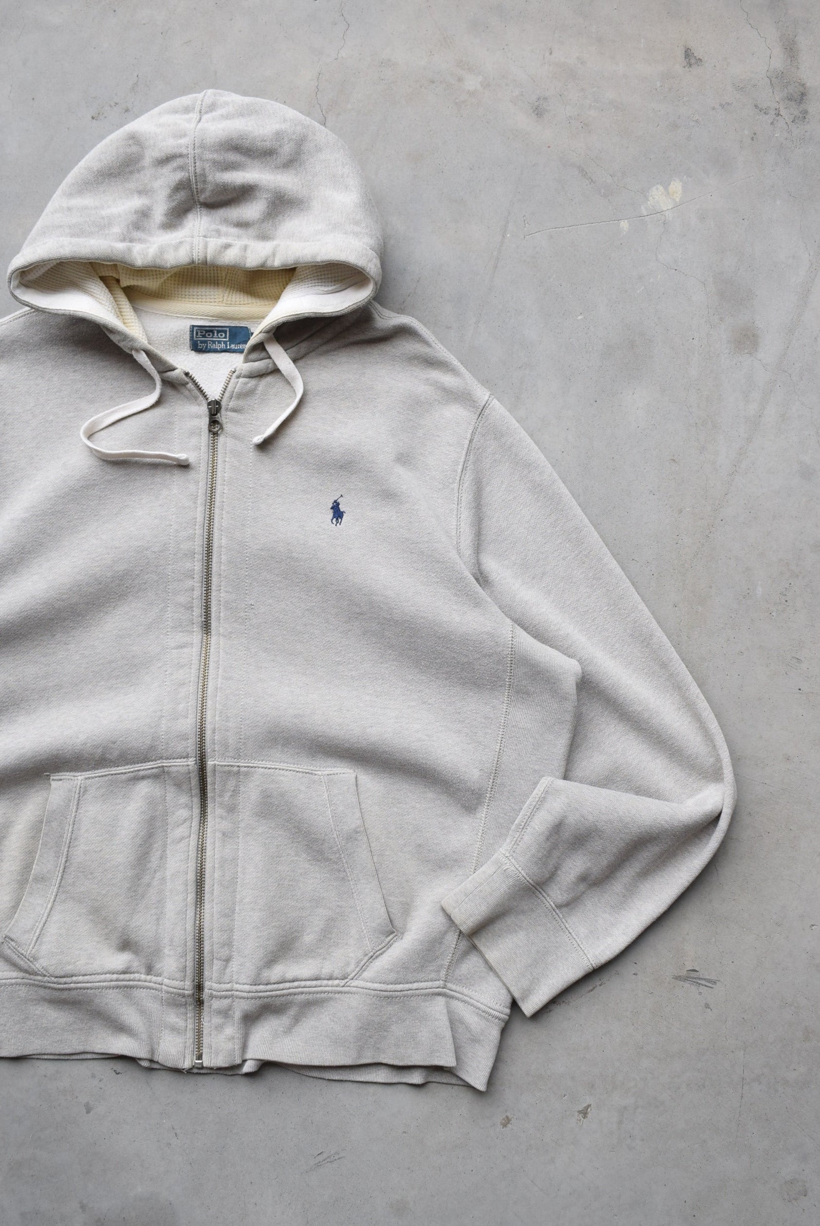 Polo Ralph Lauren Grey Full-Zip Hoodie — 1990s (XXL