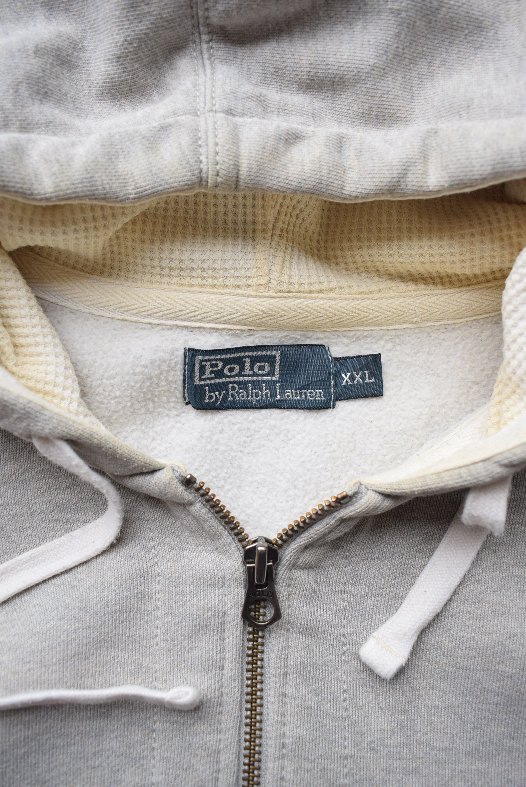 Polo Ralph Lauren Grey Full-Zip Hoodie — 1990s (XXL