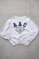 Adidas Athletic Club Grey Embroidered Spellout Crewneck — 1990s (M) - Retrospective Store