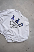Adidas Athletic Club Grey Embroidered Spellout Crewneck — 1990s (M) - Retrospective Store