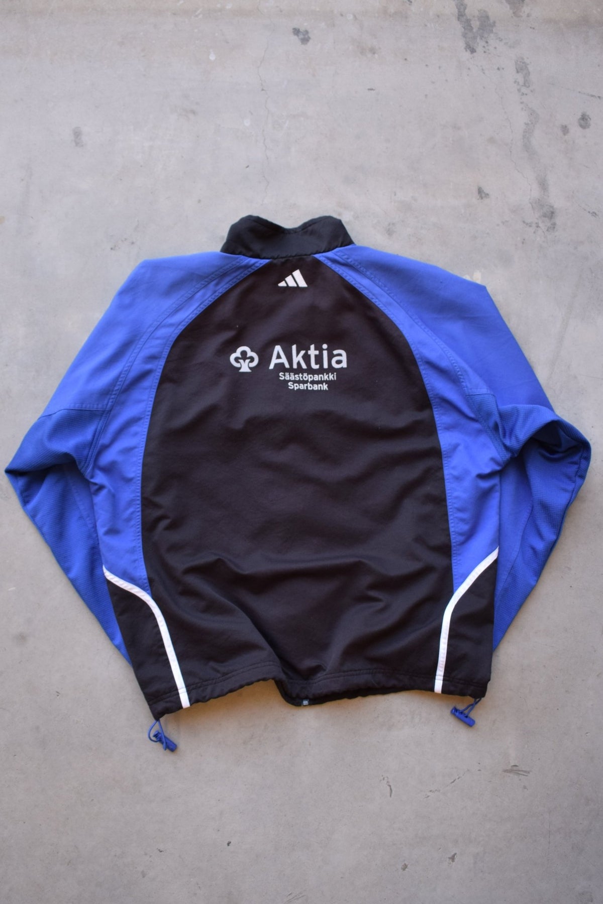 Adidas Black & Blue Embroidered Logo Jacket — 1990s (M/L) - Retrospective Store