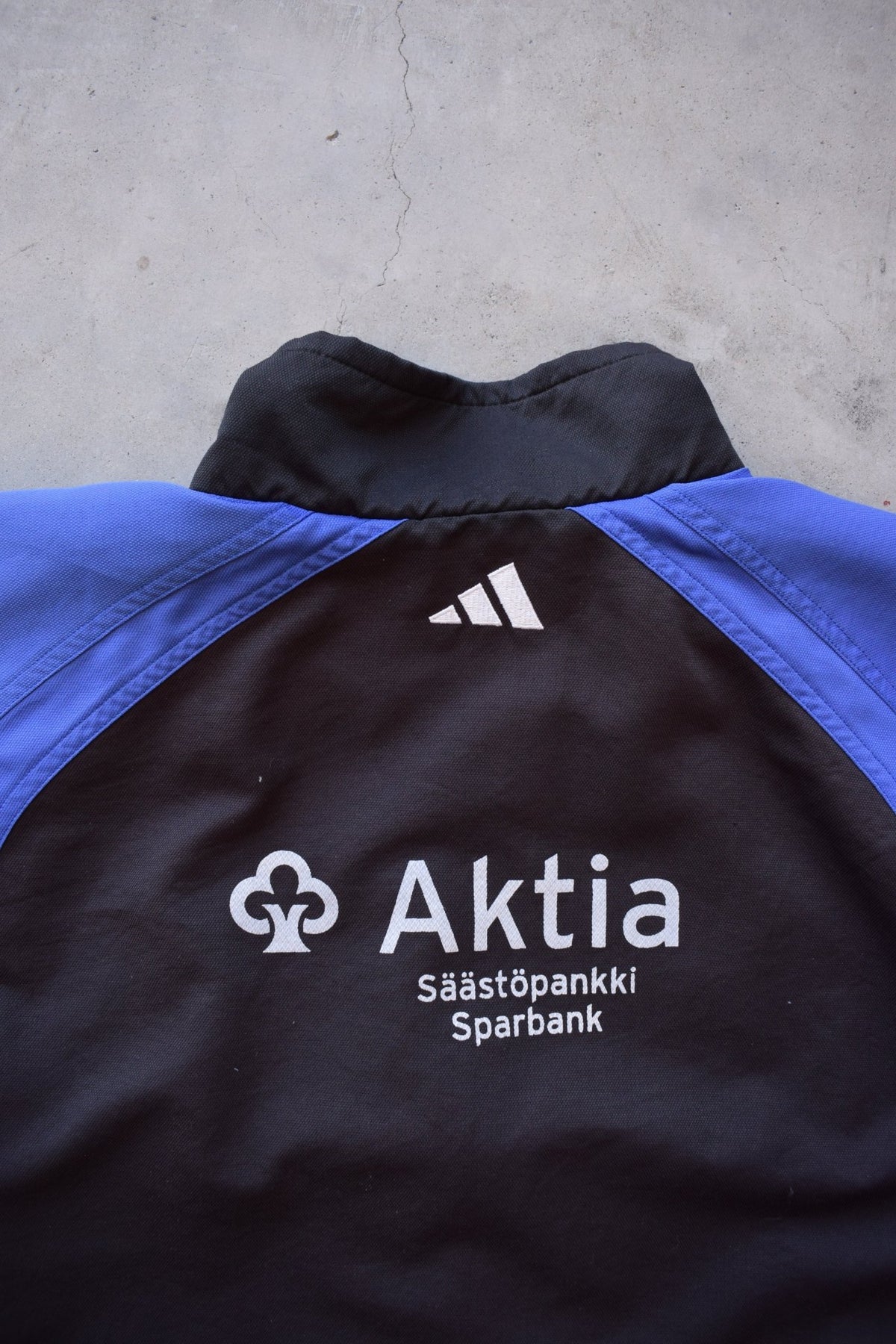 Adidas Black & Blue Embroidered Logo Jacket — 1990s (M/L) - Retrospective Store