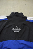 Adidas Black & Blue Embroidered Logo Spray Jacket — 1990s (L) - Retrospective Store