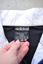 Adidas Black & Blue Embroidered Logo Spray Jacket — 1990s (L) - Retrospective Store