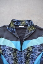 Adidas Black & Blue Graphic Quarter Zip — 1990s (M/L) - Retrospective Store