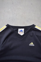 Adidas Black Embroidered Logo Tee — 1990s (M) - Retrospective Store