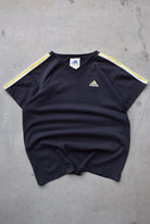 Adidas Black Embroidered Logo Tee — 1990s (M) - Retrospective Store