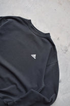 Adidas Black Embroidered Spellout Crewneck — 1990s (L) - Retrospective Store
