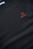 Adidas Black Embroidered Spellout Crewneck — 1990s (S) - Retrospective Store