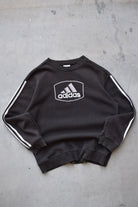 Adidas Black Embroidered Spellout Crewneck — 2000s (S) - Retrospective Store
