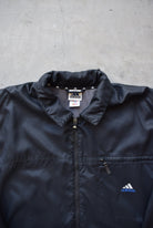 Adidas Black Embroidered Spellout Heavyweight Jacket — 1990s (L/XL) - Retrospective Store