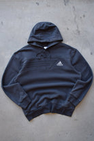 Adidas Black Embroidered Spellout Hoodie — 2000s (L) - Retrospective Store